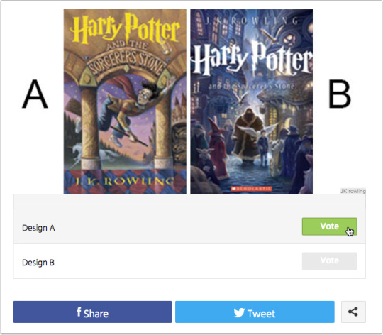 Book Cover Poll Example - Harry Potter